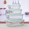Heat-resistant microwave oven glass lunch box, transparent glass food storage box, sealed lunch box, refrigerator storage box, glass bowl details Picture
